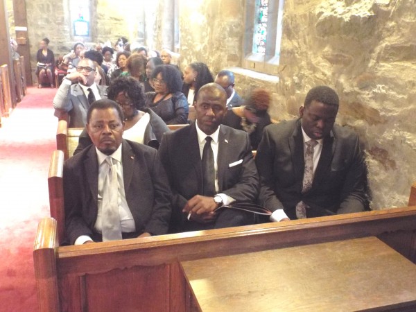 Deputy Foreign Minister, Shoniyin,(middle front row), headed the Liberian delegation 