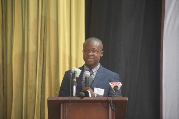 Mahmud Johnson, CEO, J-Palm Liberia delivers the keynote address at the MSME Conference 2015