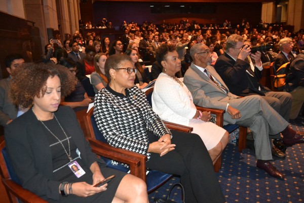  A cross section of the audience with Members of the U.S. Congress and other officials seated upfront