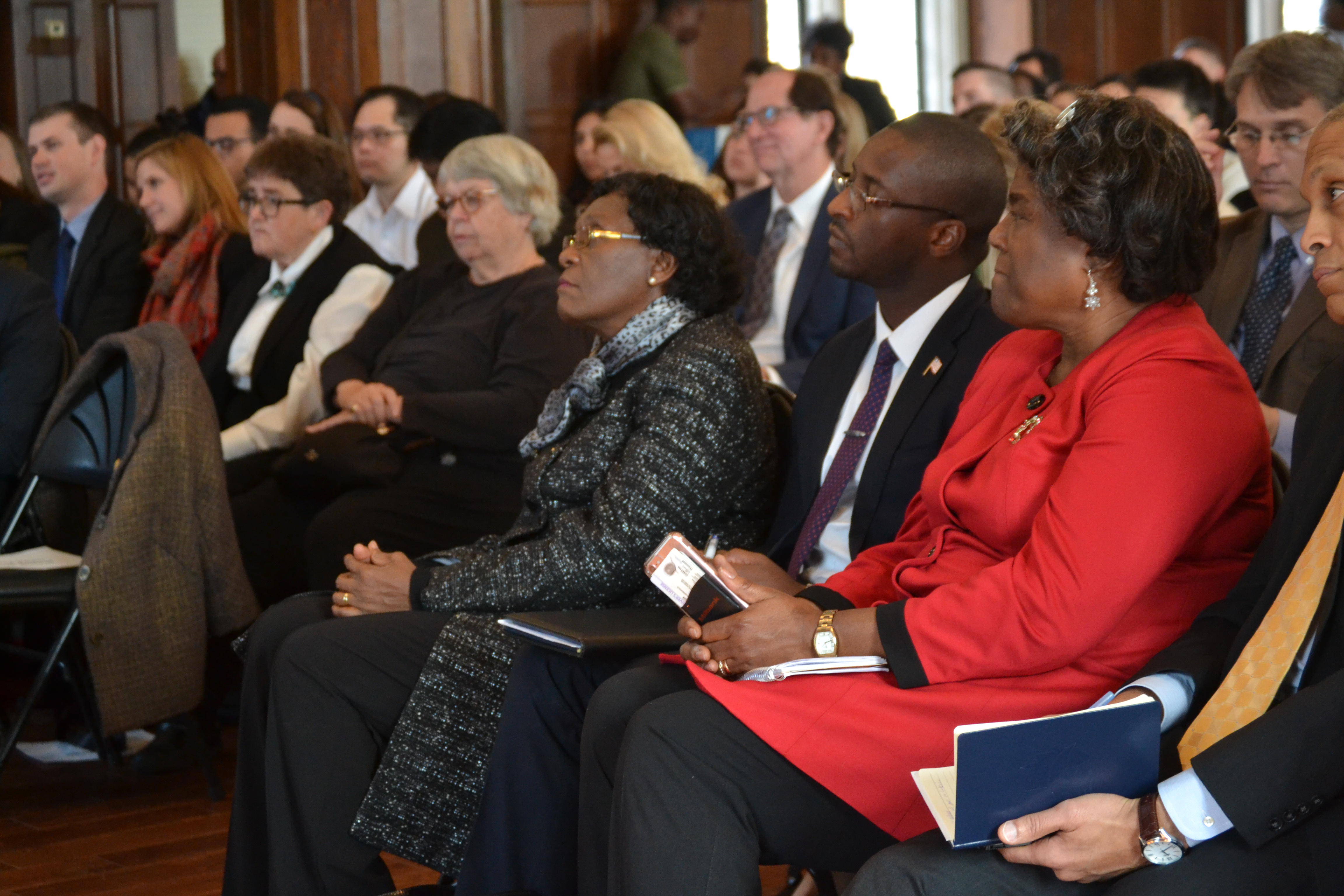 Attendees at the Georgetown University event included, from right to left, former U.S. Assistant Secretary of State for Africa Linda Thomas-Greenfield, Liberia's Minister of State Without Portfolio, Dr. Clarence Moniba; and Liberi