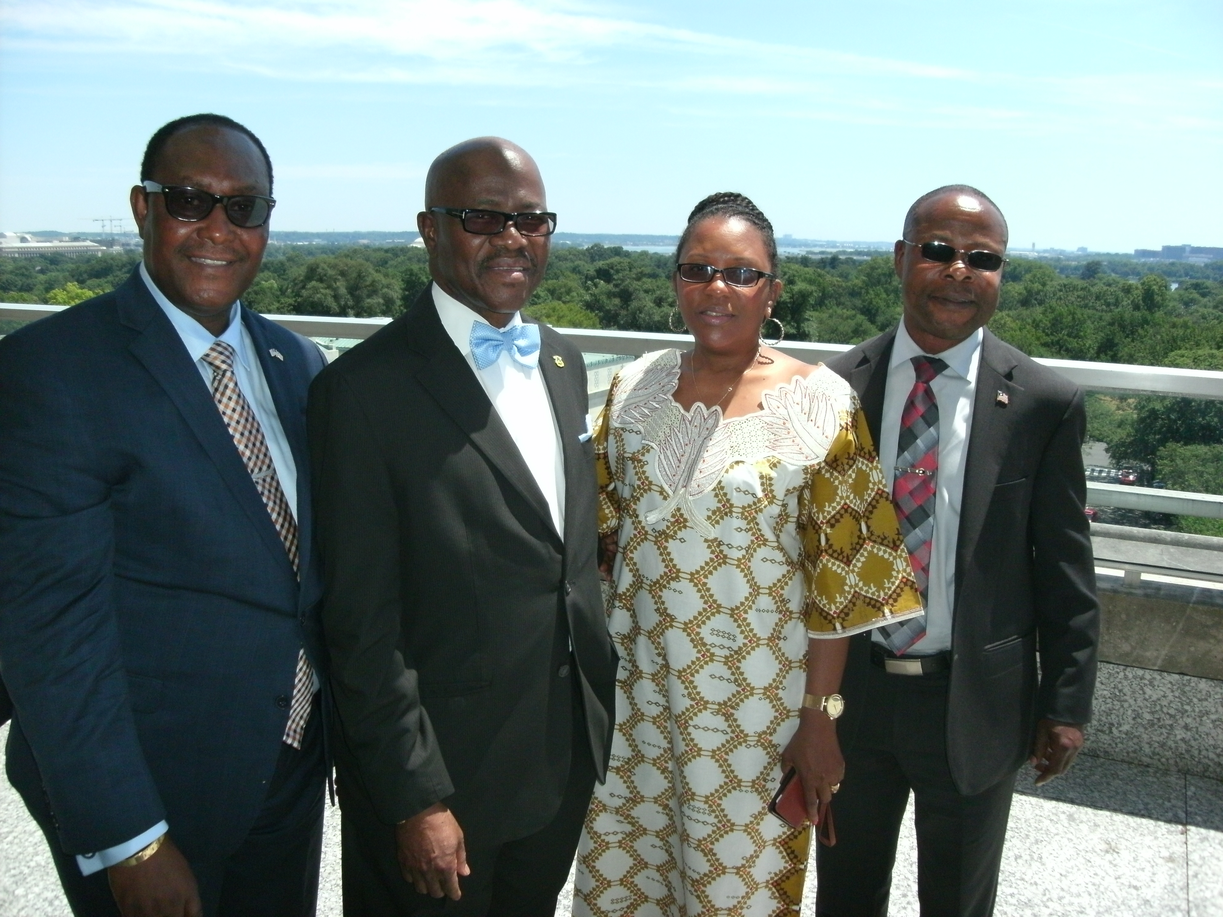 Delegation from the Liberian Embassy included (l-R) Edmore H Delaney, DCM Jeff Dowana, Mrs. Famatta Deline Manu, and Mr. Gabriel Williams