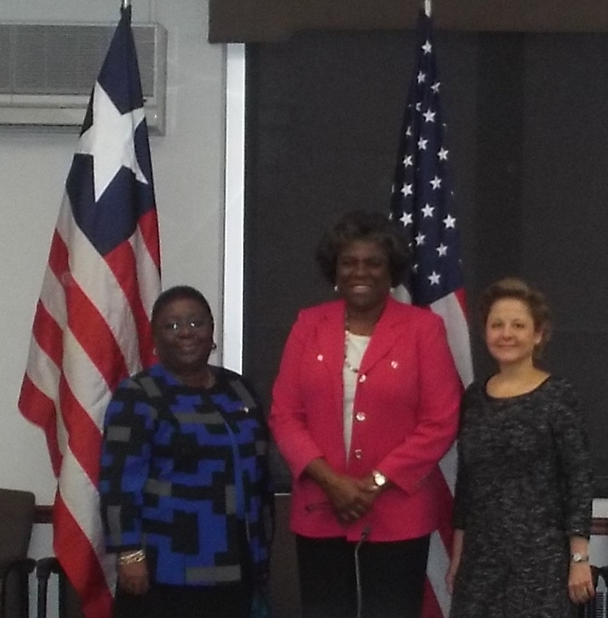 L-R:Liberian Foreign Minister Kamara, U.S. Assistant Secretary of State for Africa, Lynda Greenfield; and U.S. Ambassador to Liberia, Christine Elder 